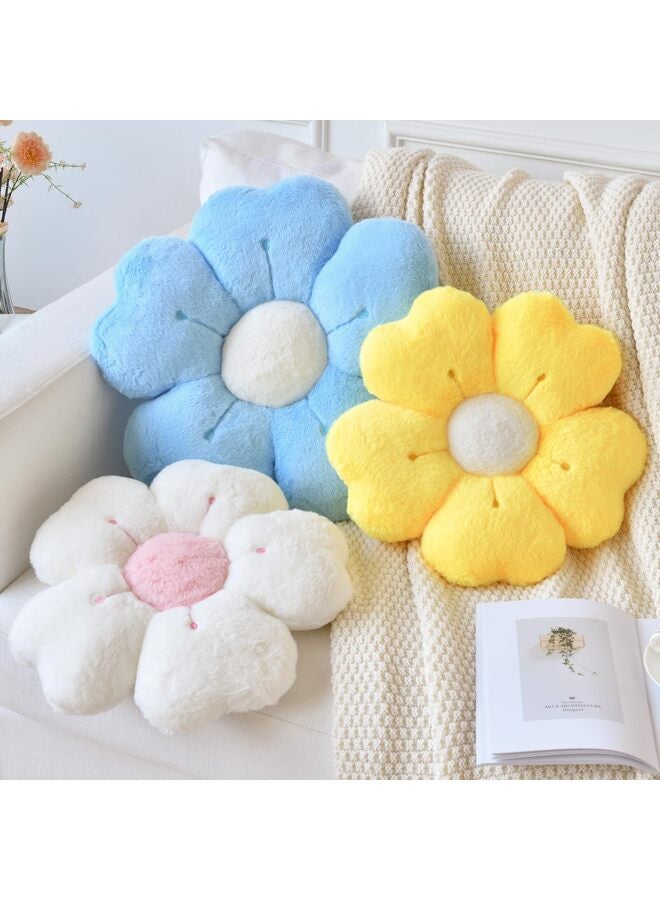 Flower Pillow, Decorative Throw Pillows for Bed Couch, Cute Daisy Pillow Dorm Decor Floor Seating Cushion (White, 13.65 Inches) - Image 5